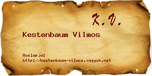 Kestenbaum Vilmos névjegykártya