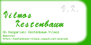 vilmos kestenbaum business card